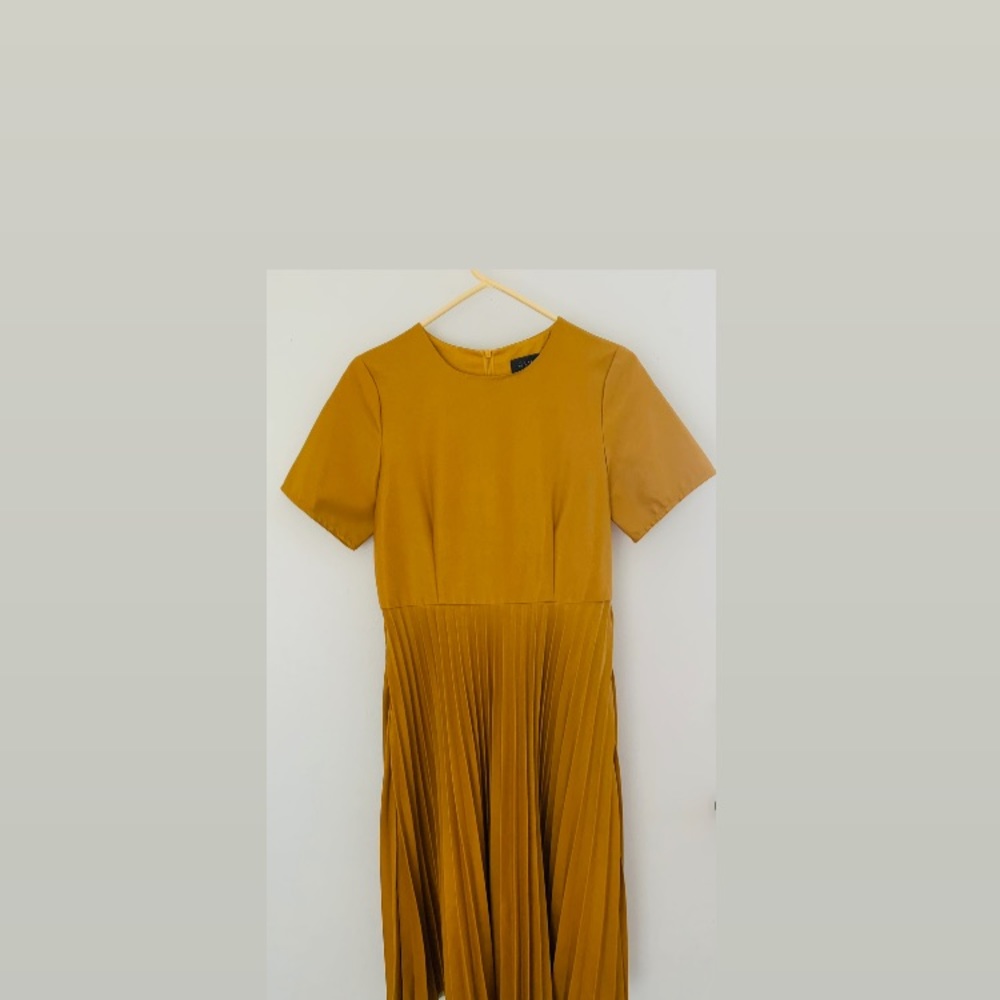 Yellow Faux Leather Gracia Dress